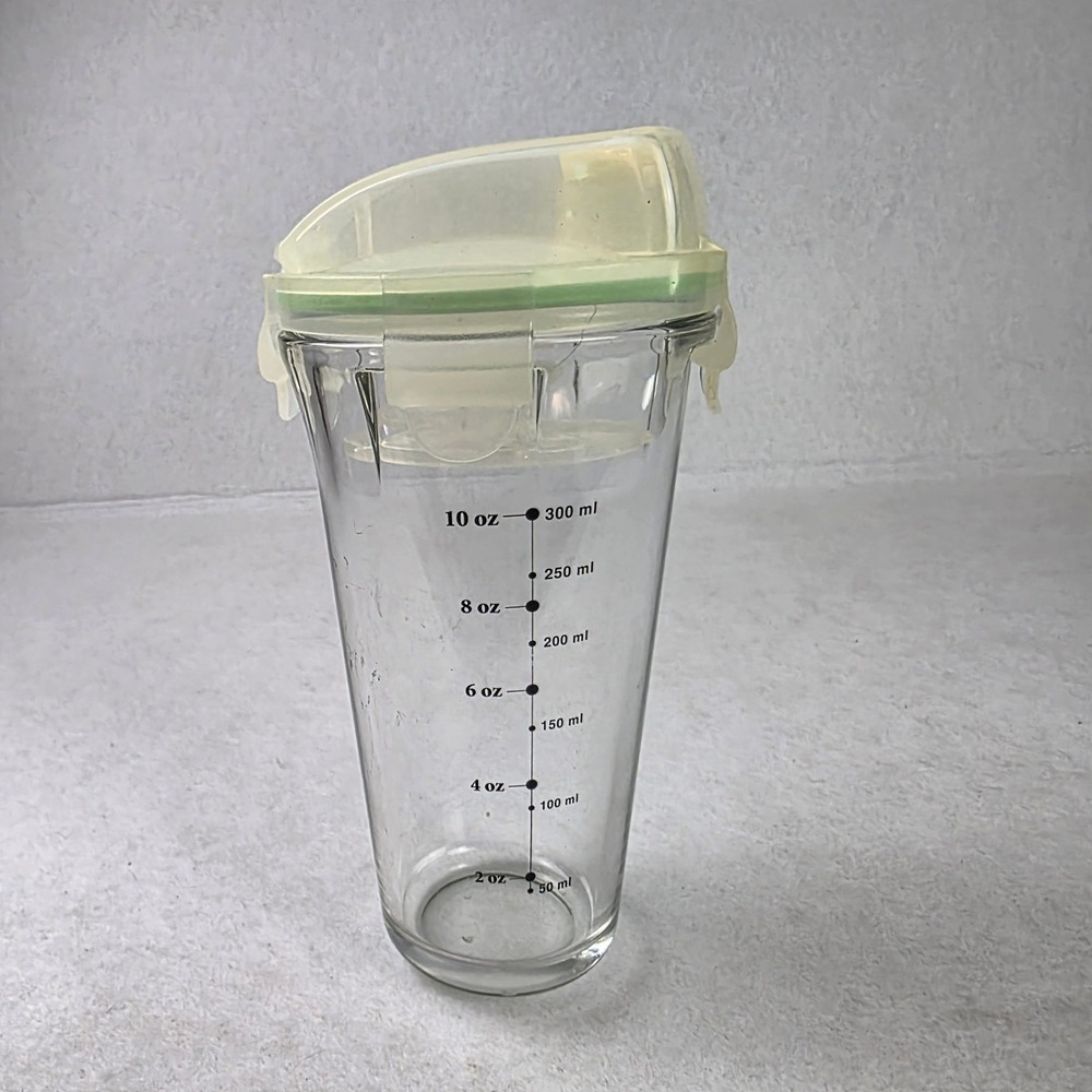 Glasslock Shaker Tempered Glass Shaker Bottle 10oz Measure Salad Dressing Shake